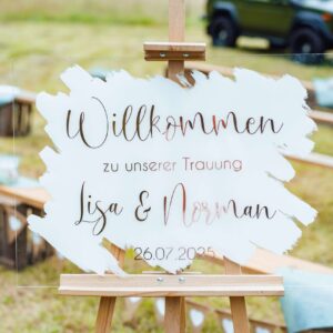 Willkommensschild weiß